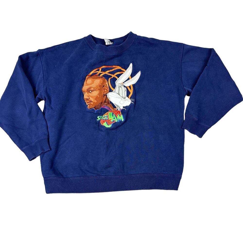 Warner Bros Space Jam Sweatshirt Kids XL Navy Blue Excellent Michael Jordan Bugs
